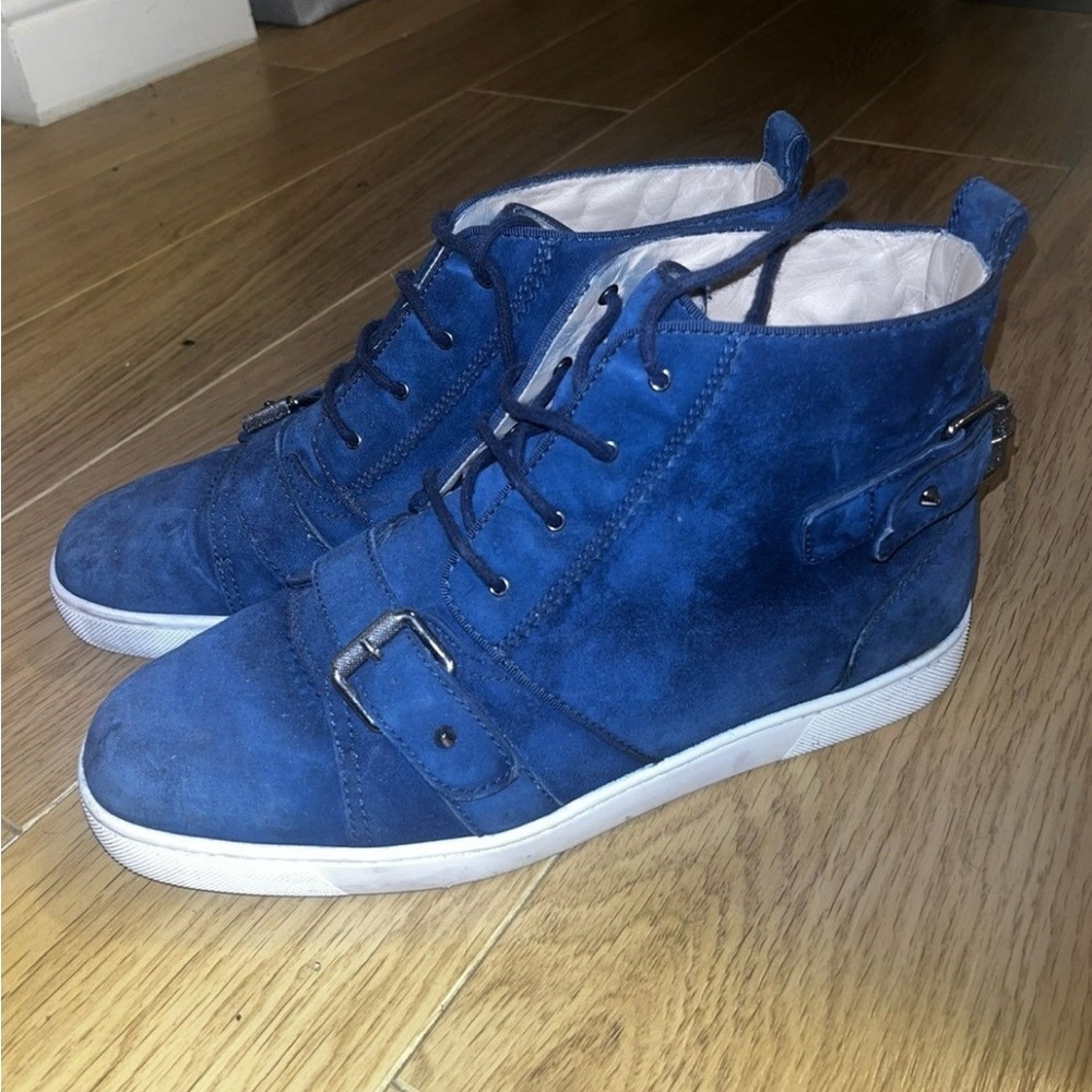 Louboutin NoNo Strap Suede Sneaker
